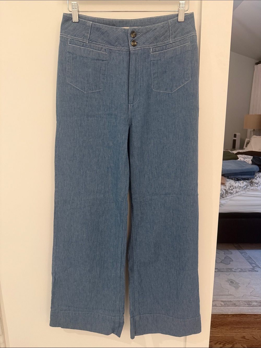Pilcro Linen and Cotton Wide Leg Full Length Pants Size 27